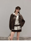 brown leather jacket SI1214