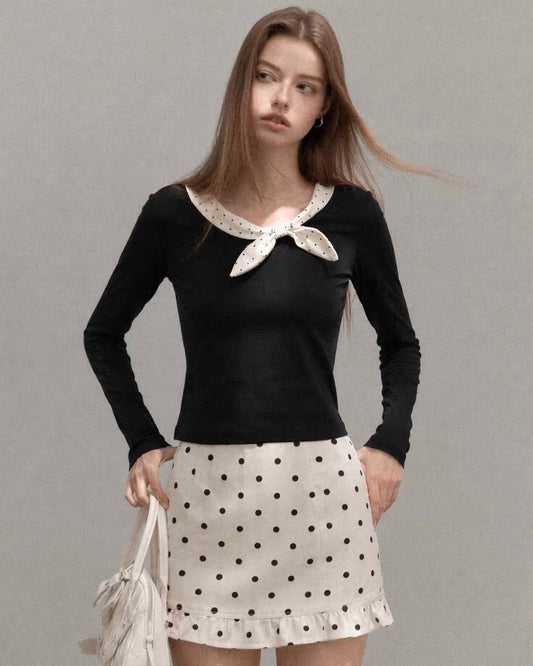 dot point style tops & skirt SI1218