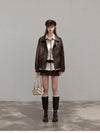 brown leather jacket SI1214