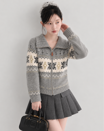 snow point gray zip tops SI1319