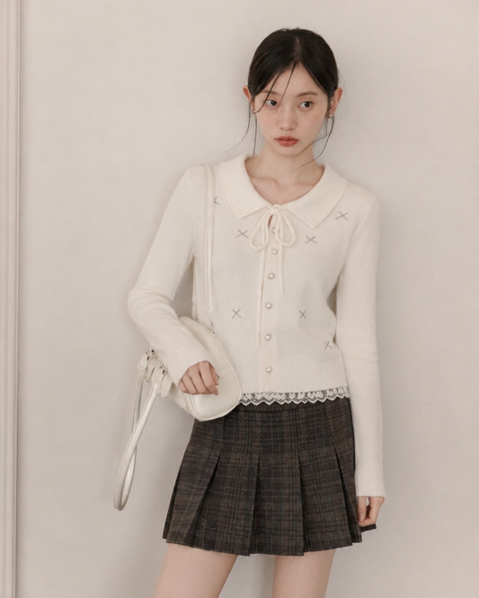 ribbon point girly Knit SI1257