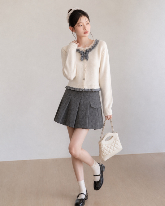 check mood like ivory Knit SI1260