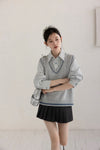 stripe mood shirt & vest SI1203