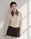 leather curler point zip tops SI1278