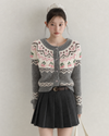 pattern girly Cherry gray tops SI1296
