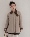 brown point check coat SI1275