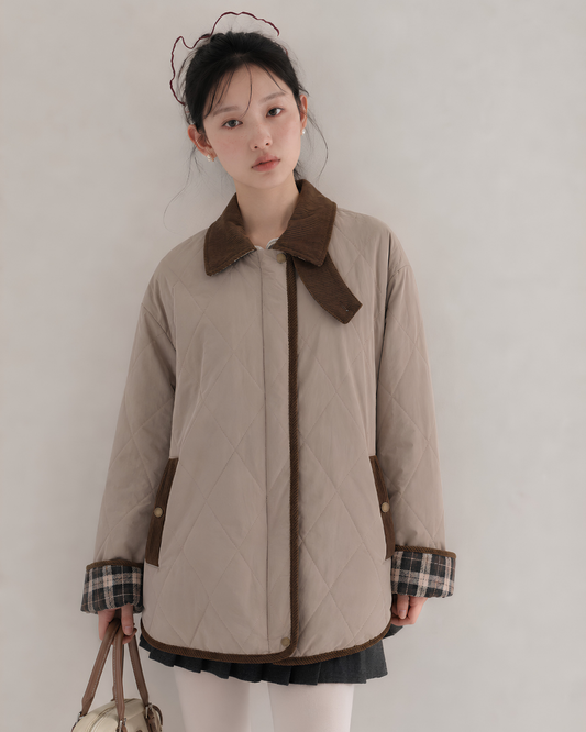 brown point check coat SI1275