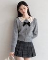 curler point ribbon gray tops SI1322