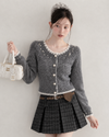 Perl point mood gray tops SI1334