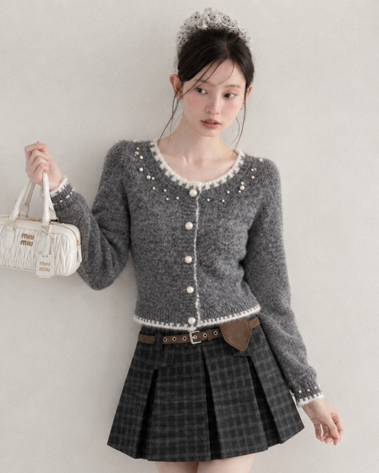 Perl point mood gray tops SI1334