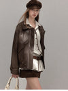 brown leather jacket SI1214
