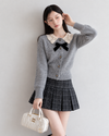 curler point ribbon gray tops SI1322