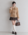 boa ribbon mood camel jacket SI1335