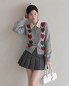 Heart point girly gray tops SI1337