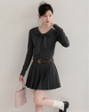 simple mulch pleats gray skirt SI1265
