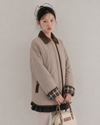 brown point check coat SI1275