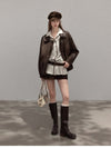 brown leather jacket SI1214