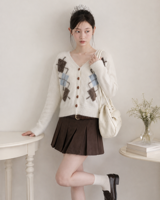 argyle mood like cardigan SI1269
