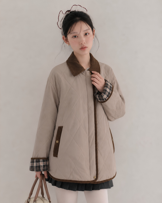 brown point check coat SI1275