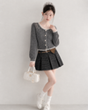 Perl point mood gray tops SI1334