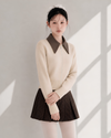 leather curler point zip tops SI1278