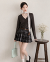 check mood black like skirt SI1263