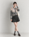 pattern girly Cherry gray tops SI1296
