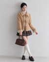 boa ribbon mood camel jacket SI1335
