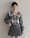 curler frill point gray tops SI1330