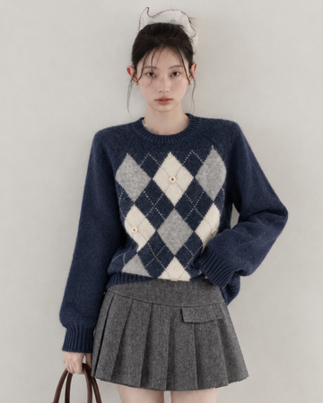argyle navy tops SI1323
