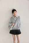 stripe mood shirt & vest SI1203