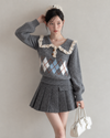 curler frill point gray tops SI1330