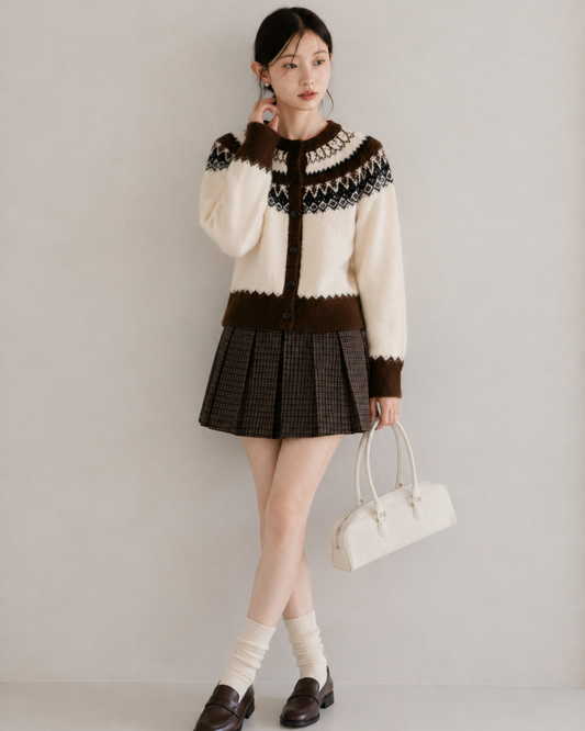 pattern brown point Knit SI1271