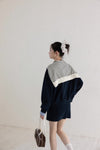 navy mood casual tops & skirt SI1202