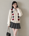 Heart point girly ivory tops SI1336