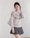 pattern girly Cherry pink tops SI1297