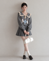 curler frill point gray tops SI1330