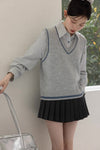 stripe mood shirt & vest SI1203