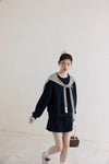 navy mood casual tops & skirt SI1202