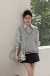 stripe mood shirt & vest SI1203