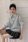 stripe mood shirt & vest SI1203