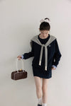 navy mood casual tops & skirt SI1202