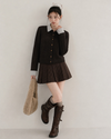 check mood brown skirt SI1266