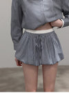 check mood line blue tops & skirt SI1222