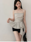 dot waist ribbon tops SI1190