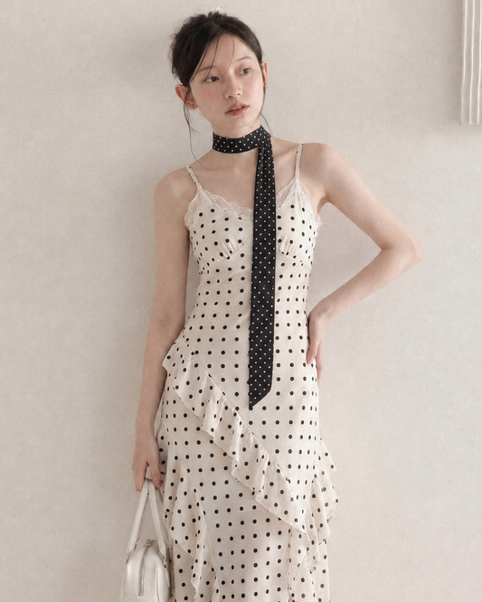【Restock】dot girly mood long one-piece SI1101