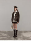 brown leather jacket SI1214