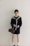 navy mood casual tops & skirt SI1202