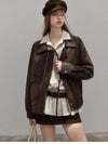 brown leather jacket SI1214