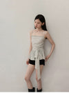 dot waist ribbon tops SI1190